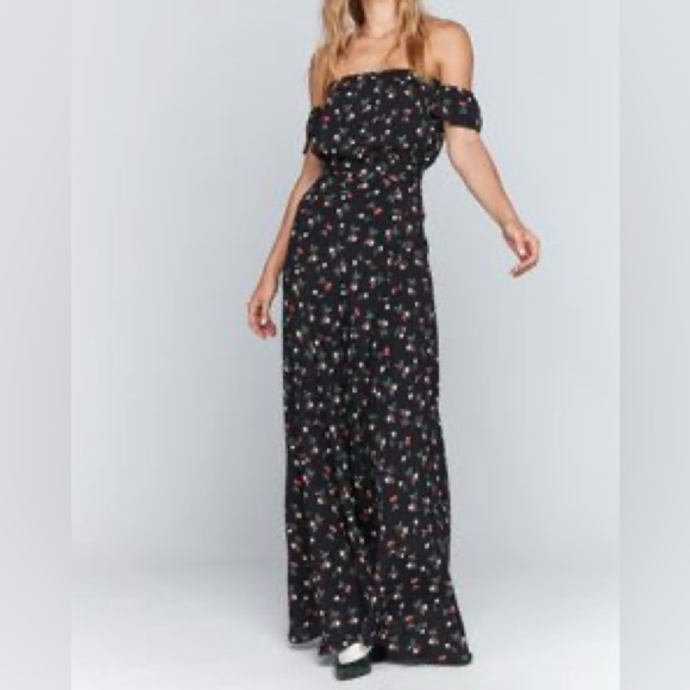 FLYNN SKYE cherry print maxi dress
